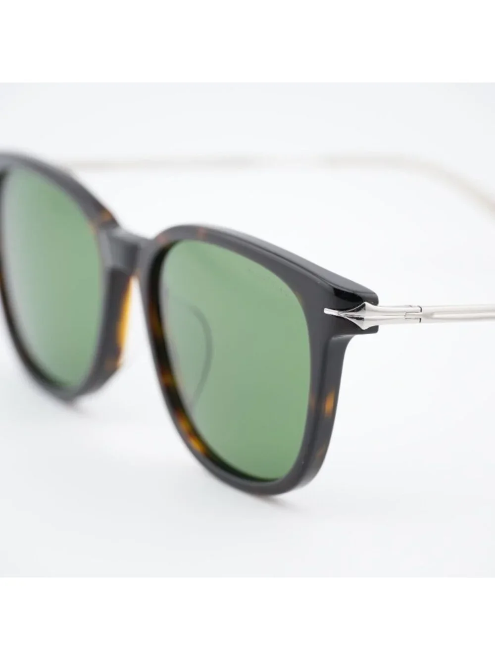 Montblanc MB0304SA 002 Sunglasses Havana Square Frame, Green Lenses